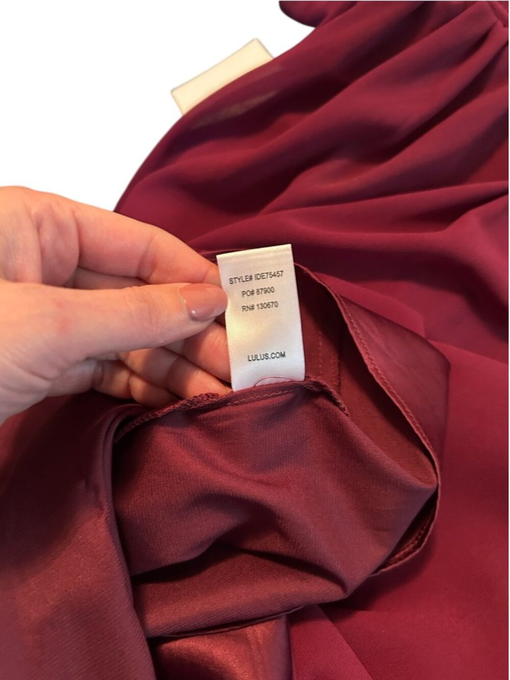 Lulus I'm All Yours Size L Large Burgundy Ruffled V-Neck Party Maxi Dress NWT - Picture 12 of 13